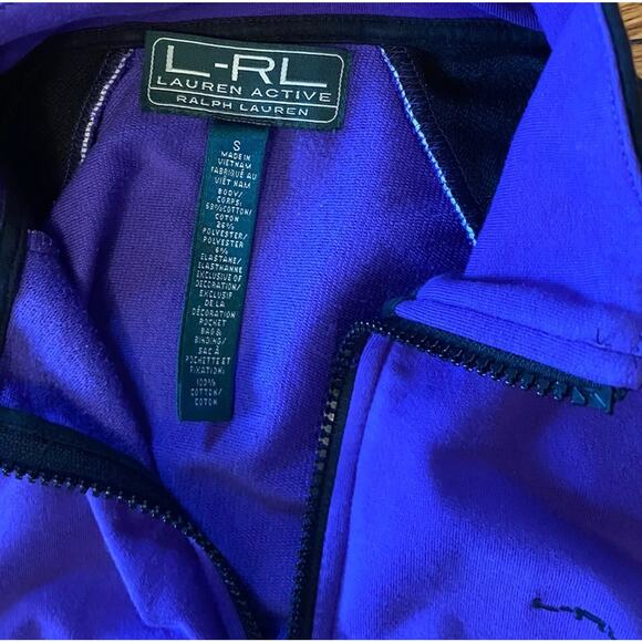 Polo Ralph Lauren Lauren Active Woman’s Small Track Jacket Purple Black - Picture 2 of 8